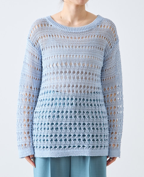 ライトメッシュニット 詳細画像 サックス 8