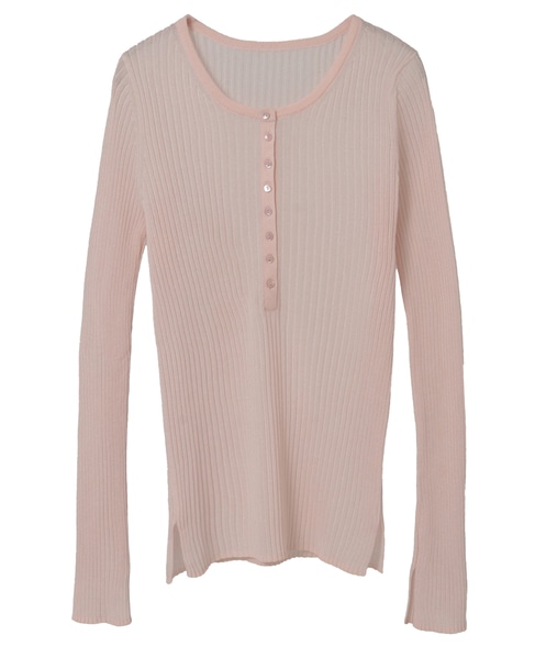 シアーリブ ヘンリープルオーバー 詳細画像 ピンク 1