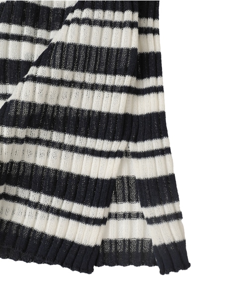 シアーリブ ヘンリープルオーバー 詳細画像 ネイビー×ホワイト 5