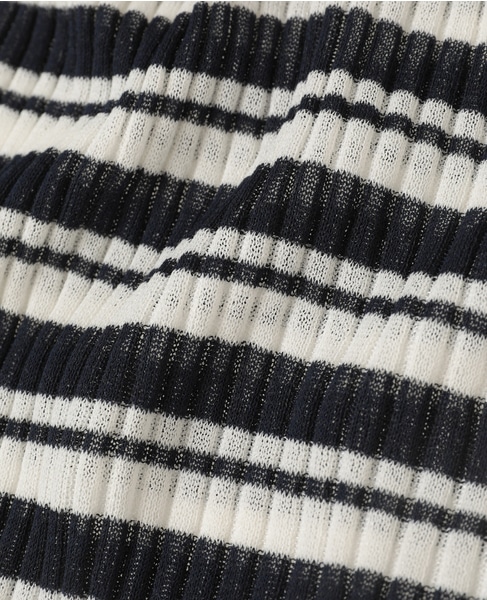 シアーリブ ヘンリープルオーバー 詳細画像 ネイビー×ホワイト 7