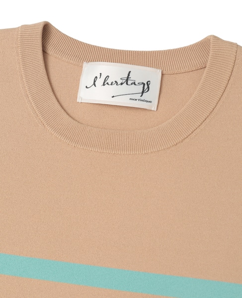 【l’heritage martinique/レリタージュ マルティニーク】ミラノリブボーダープルオーバー 詳細画像 ベージュ 3