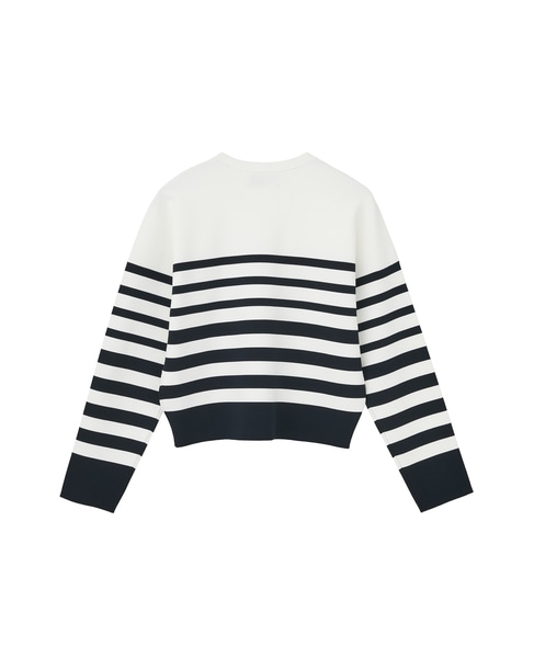 【l’heritage martinique/レリタージュ マルティニーク】ミラノリブボーダープルオーバー 詳細画像 ホワイト 2