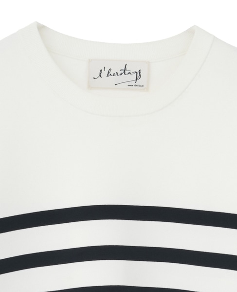 【l’heritage martinique/レリタージュ マルティニーク】ミラノリブボーダープルオーバー 詳細画像 ホワイト 3