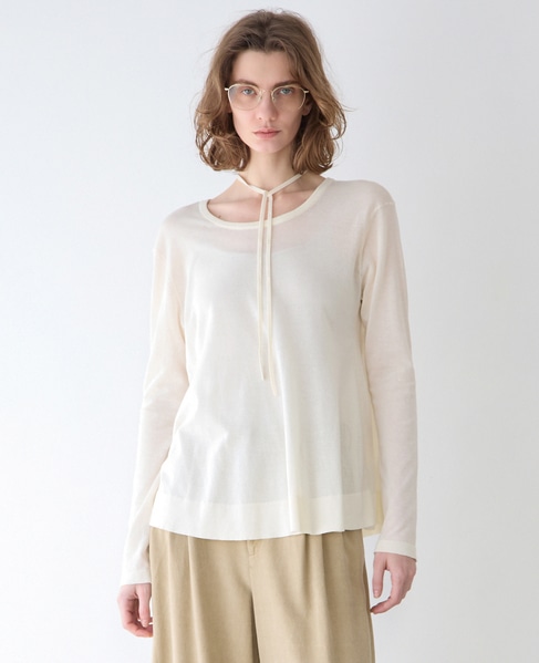 シアーペプラムプルオーバー 詳細画像 ホワイト 1