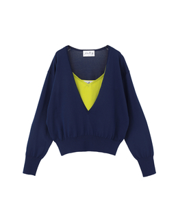 【l’heritage martinique/レリタージュ マルティニーク】深Vプルオーバーツインセット