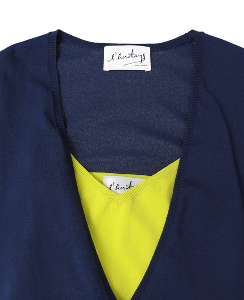【l&rsquo;heritage martinique/レリタージュ マルティニーク】深Vプルオーバーツインセット 詳細画像 ネイビー 3