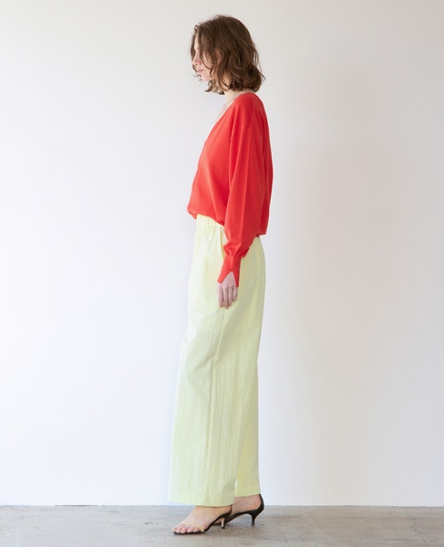 ブライトコットンシルクVネックニット 詳細画像 レッド 6