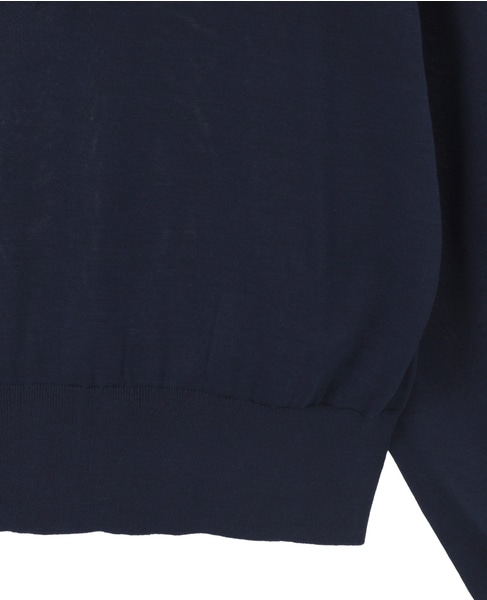 ブライトコットンシルクVネックニット 詳細画像 ネイビー 5