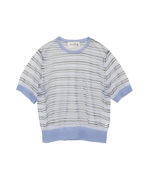 【l’heritage martinique/レリタージュ マルティニーク】シアーボーダープルオーバー 詳細画像 サックス 1