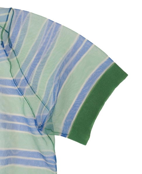 【l’heritage martinique/レリタージュ マルティニーク】シアーボーダープルオーバー 詳細画像 グリーン 4