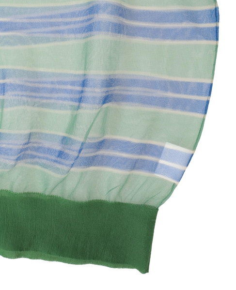 【l’heritage martinique/レリタージュ マルティニーク】シアーボーダープルオーバー 詳細画像 グリーン 5