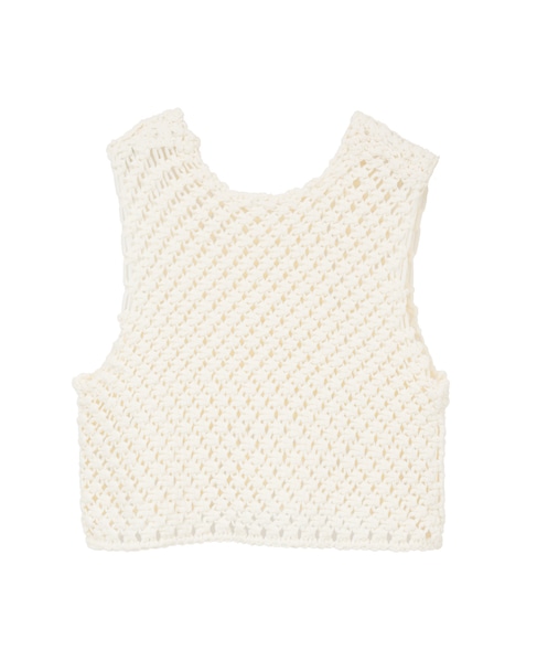 【l’heritage martinique/レリタージュ マルティニーク】コットンマクラメノースリーブトップス 詳細画像 オフ 2