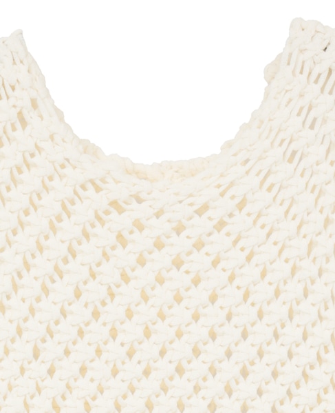 【l’heritage martinique/レリタージュ マルティニーク】コットンマクラメノースリーブトップス 詳細画像 オフ 3