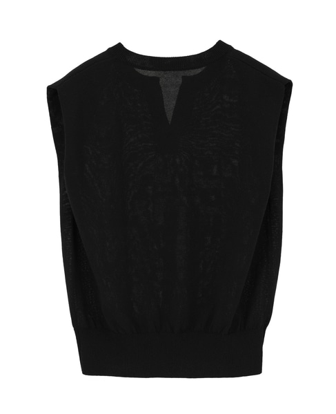 【l’heritage martinique/レリタージュ マルティニーク】シルクコットンノースリーブプルオーバー 詳細画像 ブラック 2