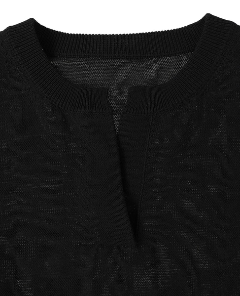 【l’heritage martinique/レリタージュ マルティニーク】シルクコットンノースリーブプルオーバー 詳細画像 ブラック 3