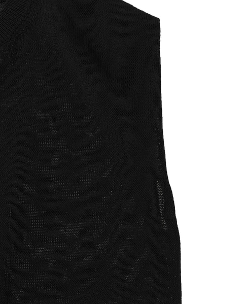 【l’heritage martinique/レリタージュ マルティニーク】シルクコットンノースリーブプルオーバー 詳細画像 ブラック 4