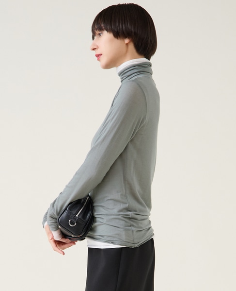 カシミアシルクシアーインナー 詳細画像 ブルーグレー 2