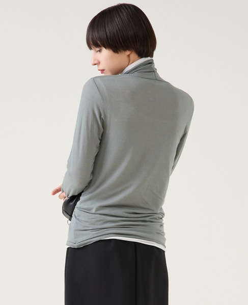 カシミアシルクシアーインナー 詳細画像 ブルーグレー 3