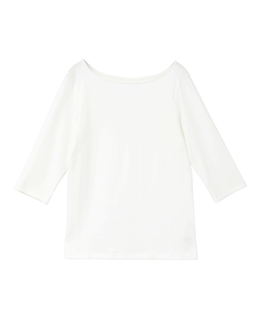 《定番》フライス5分袖ボートTシャツ