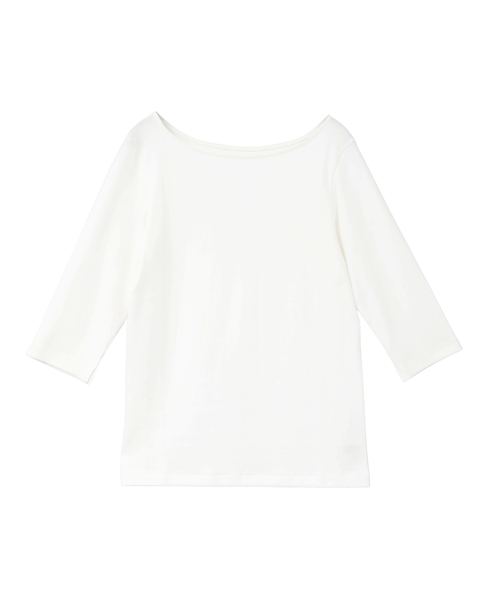 《定番》フライス5分袖ボートTシャツ 詳細画像 ホワイト 1