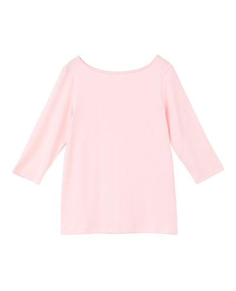 《定番》フライス5分袖ボートTシャツ 詳細画像 ピンク 1