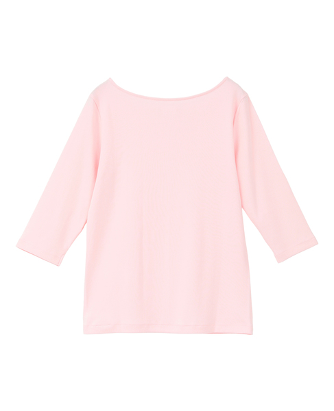 《定番》フライス5分袖ボートTシャツ 詳細画像 ピンク 2