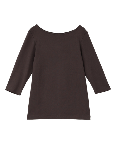 《定番》フライス5分袖ボートTシャツ 詳細画像 ブラウン 1