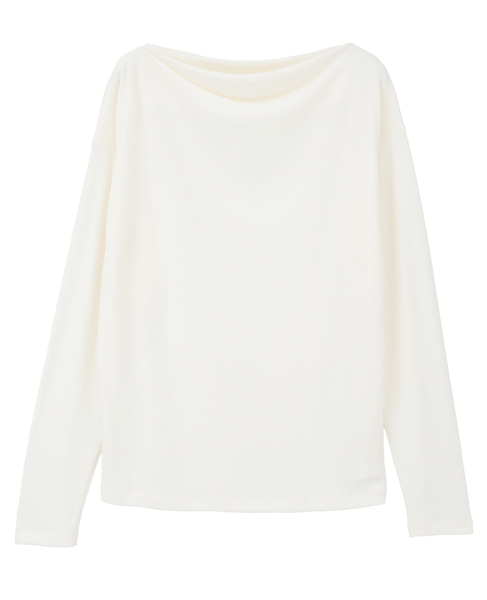 ミラノシフォンボートネックプルオーバー 詳細画像 ホワイト 1