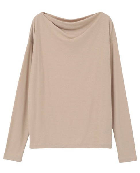 ミラノシフォンボートネックプルオーバー 詳細画像 ベージュ 1