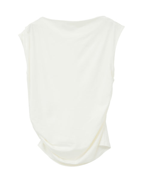 シャーリングドレープノースリーブ 詳細画像 ホワイト 2