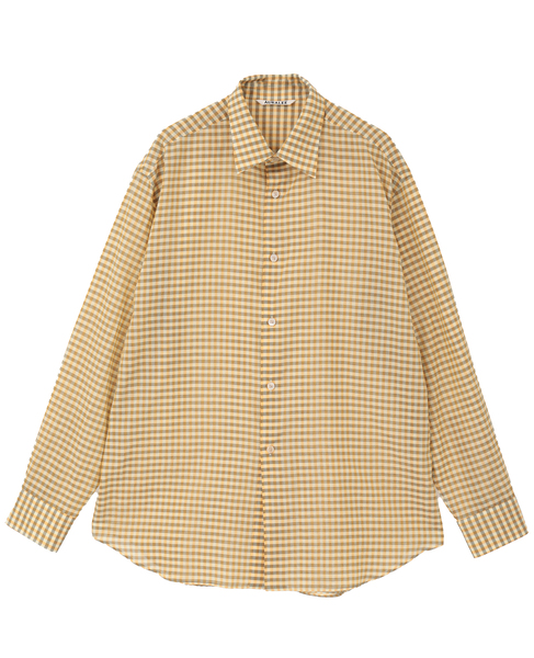 【AURALEE/オーラリー】AIRY LIGHT COTTON CHECK SHIRT 詳細画像 マスタード 1