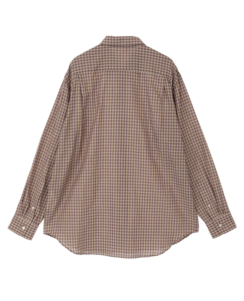 【AURALEE/オーラリー】AIRY LIGHT COTTON CHECK SHIRT 詳細画像 ブラウン 2