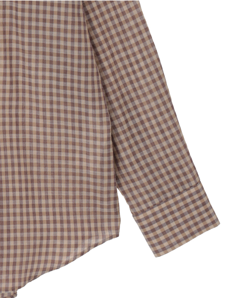 【AURALEE/オーラリー】AIRY LIGHT COTTON CHECK SHIRT 詳細画像 ブラウン 4