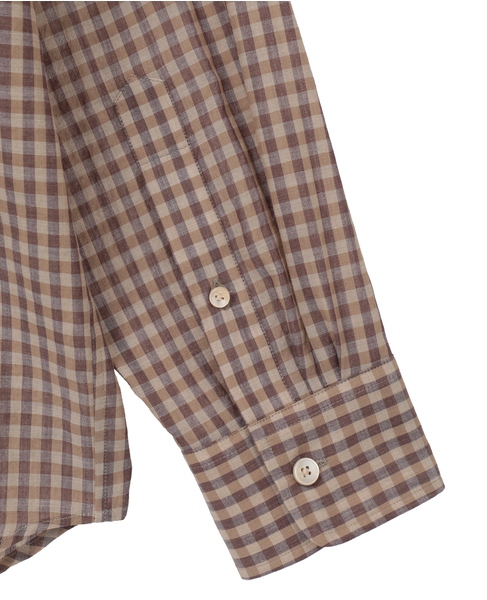 【AURALEE/オーラリー】AIRY LIGHT COTTON CHECK SHIRT 詳細画像 ブラウン 5