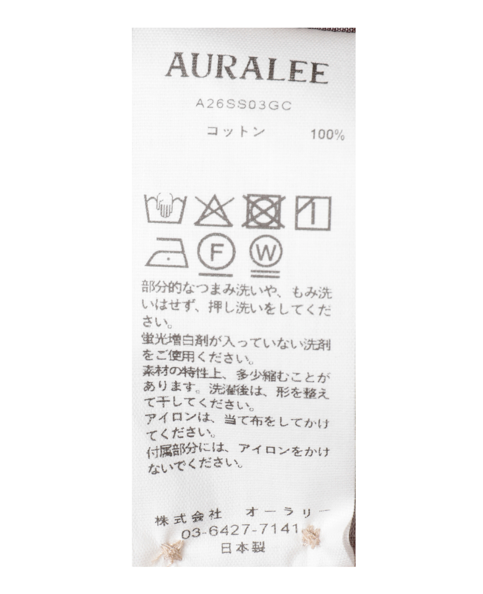 【AURALEE/オーラリー】AIRY LIGHT COTTON CHECK SHIRT 詳細画像 ブラウン 6