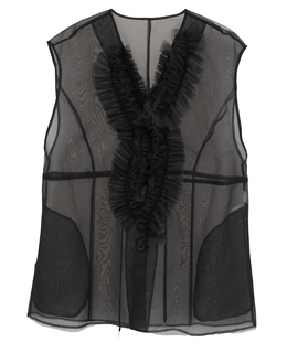 【MARGE /マージ 】Tulle frill detail gillet
