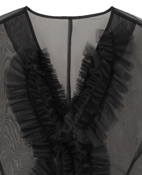 【MARGE /マージ 】Tulle frill detail gillet 詳細画像 ブラック 3