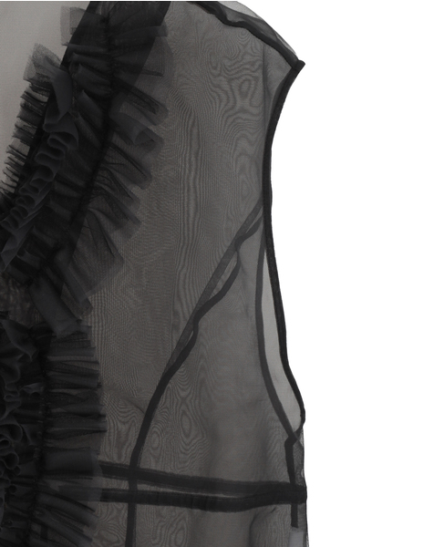 【MARGE /マージ 】Tulle frill detail gillet 詳細画像 ブラック 4