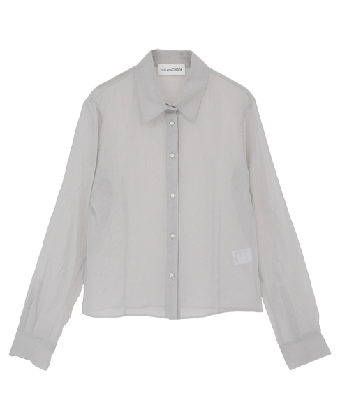 【TU ES MON TRESOR /トゥ エ モン トレゾア】Cotton Lawn Sheer Shirt 詳細画像 ライトグレー 1