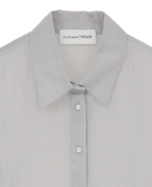【TU ES MON TRESOR /トゥ エ モン トレゾア】Cotton Lawn Sheer Shirt 詳細画像 ライトグレー 3
