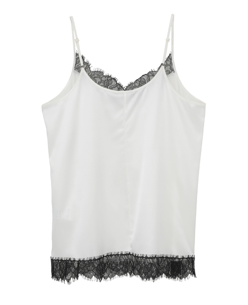 《別注》【Oscalito/オスカリート】シルクレースキャミソール 詳細画像 ホワイト 2