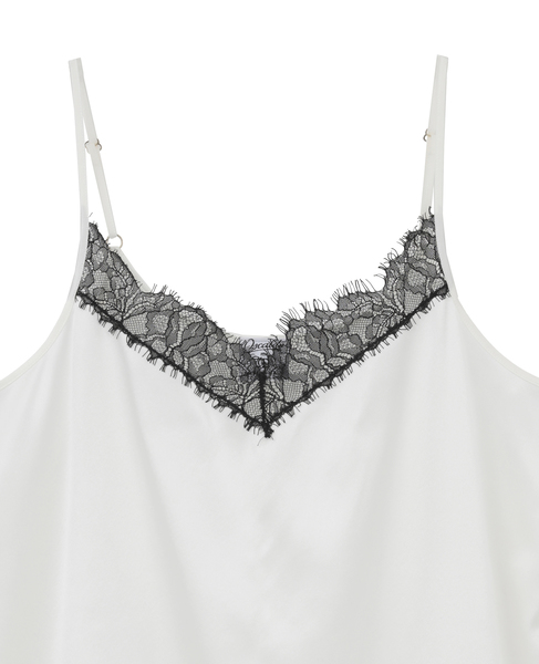 《別注》【Oscalito/オスカリート】シルクレースキャミソール 詳細画像 ホワイト 3