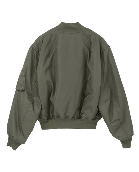 【AURALEE/オーラリー】HIGH DENSITY SILK TWILL FLIGHT BLOUSON 詳細画像 カーキ 2