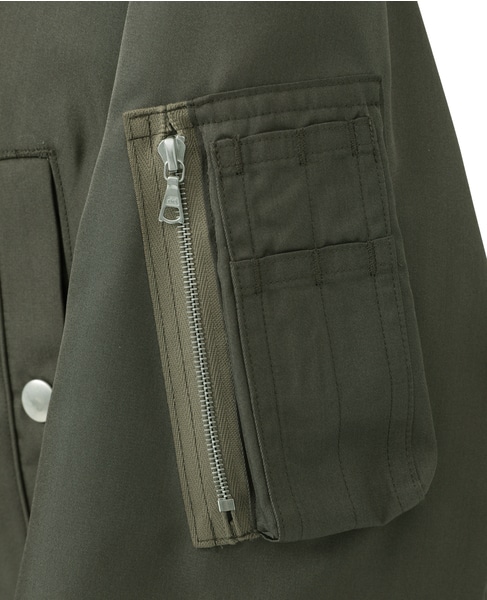 【AURALEE/オーラリー】HIGH DENSITY SILK TWILL FLIGHT BLOUSON 詳細画像 カーキ 7