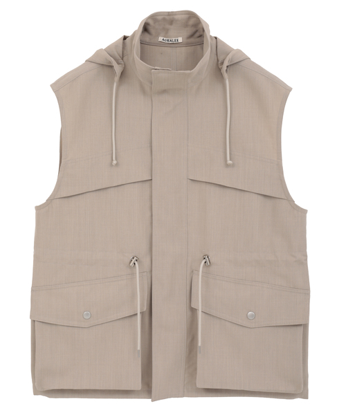 【AURALEE/オーラリー】WOOL MAX CANVAS OVER VEST 詳細画像 グレージュ 1