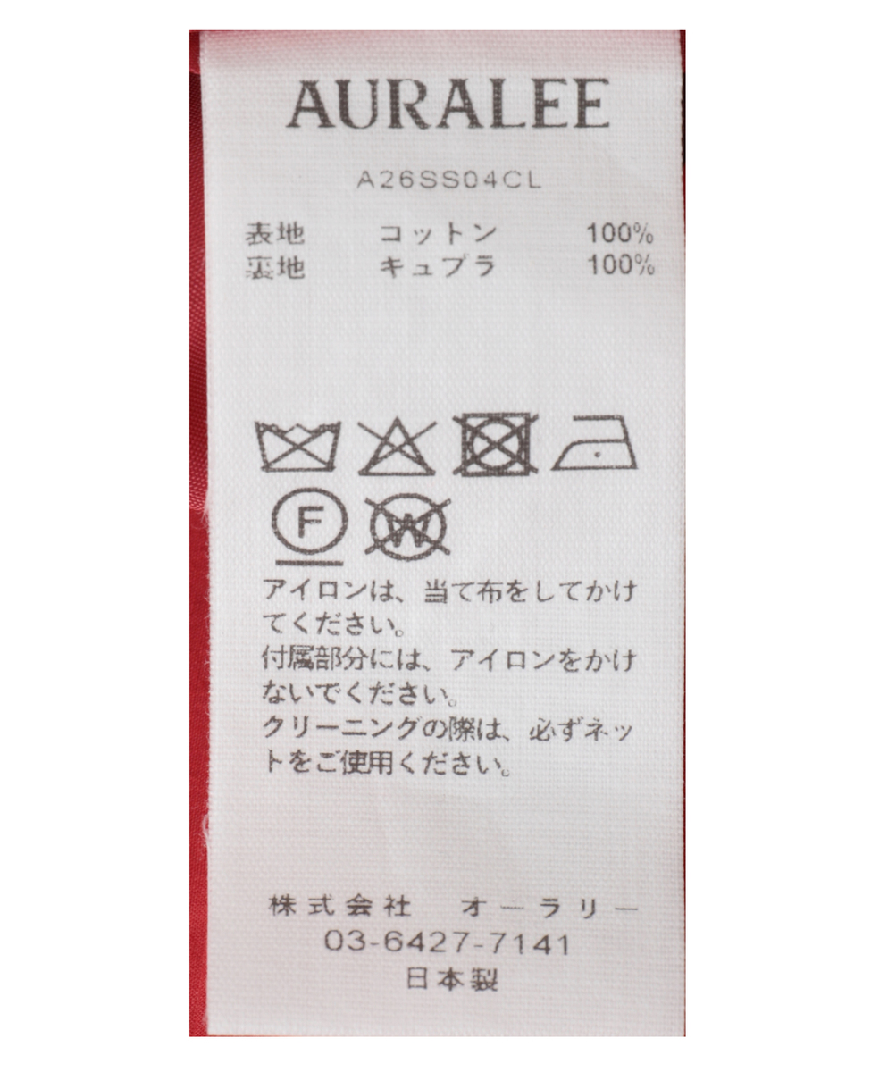 【AURALEE/オーラリー】SUPER FINE COTTON LAWN PIN-TUCK SKIRT 詳細画像 レッド 5