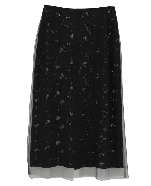 【MARGE /マージ 】Lace layered skirt（一部別注カラー） 詳細画像 ブラック 10