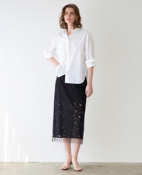 【MARGE /マージ 】Lace layered skirt（一部別注カラー） 詳細画像 ブラック 5