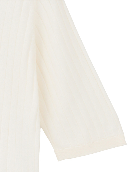 【JOHN SMEDLEY / ジョンスメドレー】リブ編みポロシャツ 詳細画像 アイボリー 4