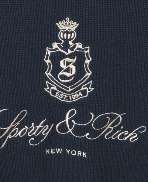 【Sporty＆Rich/スポーティアンドリッチ】Vendome Knitted Sweater 詳細画像 ネイビー 6